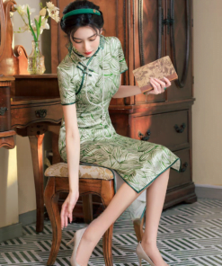 Qipao|Floral retro slim cheongsam