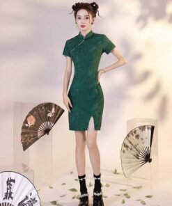 Qipao|Green phoenix new Chinese cheongsam