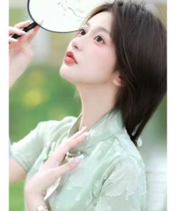 Qipao|Lady green silk trend cheongsam