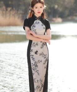 Qipao|The new Chinese style design sense is improved in black ink cheongsam