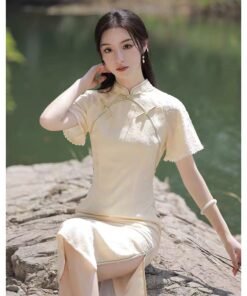 Qipao|White lady pure lust cheongsam