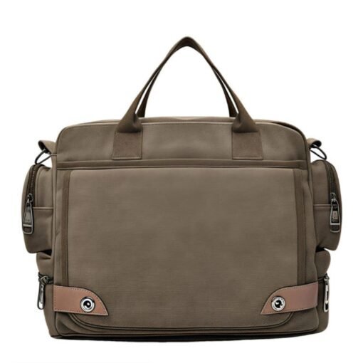 Xeie Thuk Canvas Briefcase Messenger Travel Satchel-brown