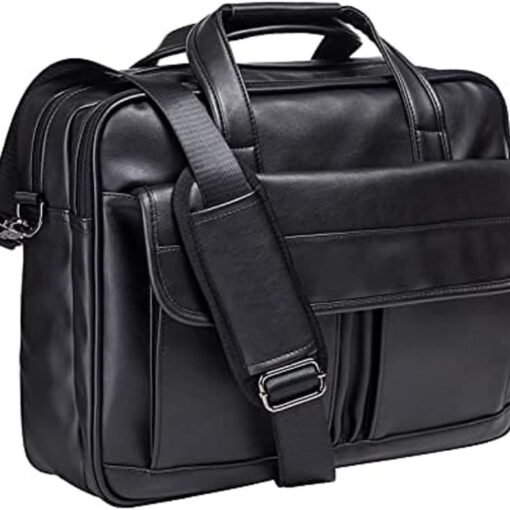 Xeie Thuk Men's leather mailman bag-black