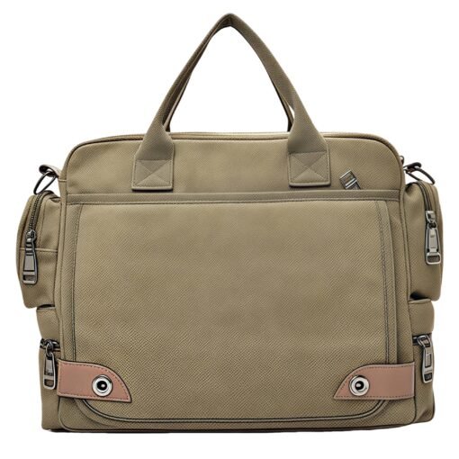 Xeie Thuk Canvas Briefcase Messenger Travel Satchel-khaki